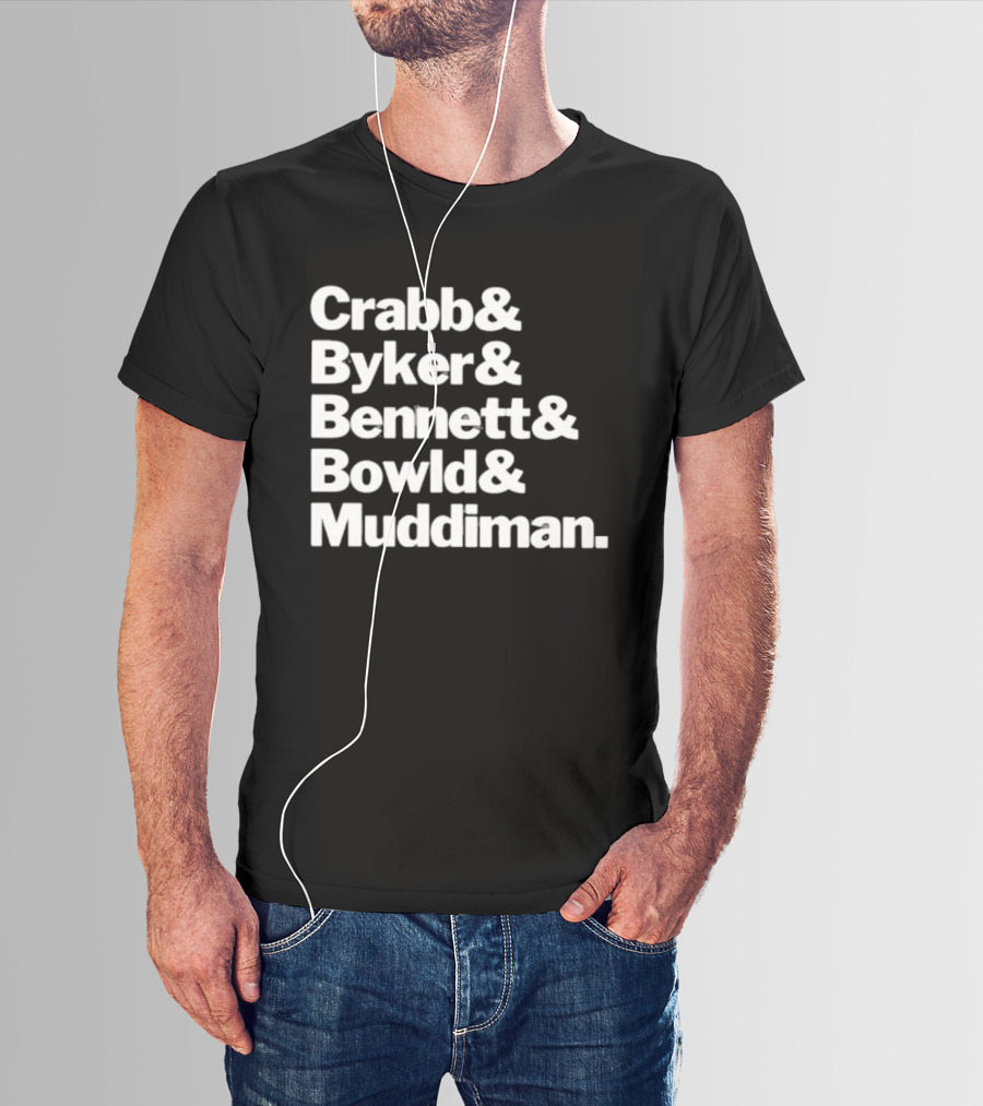 Crabb Byker Bennett Bowld Muddiman Iconic Names List T-Shirt