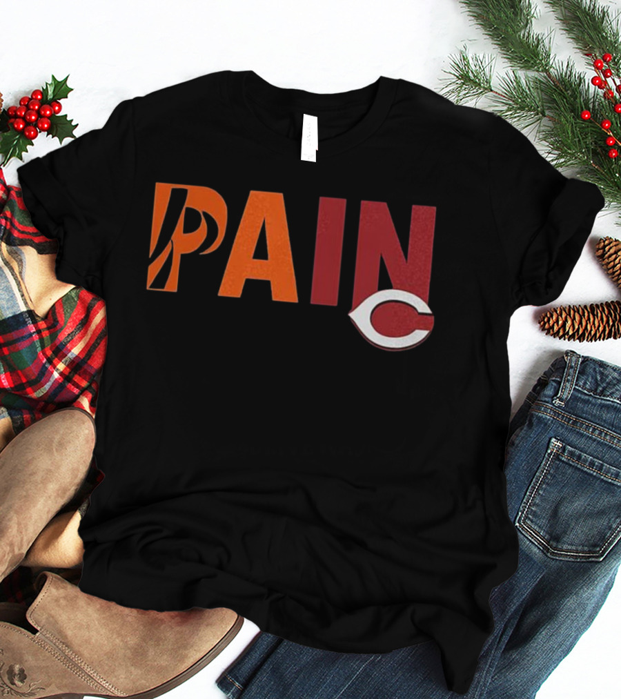 PAIN Cincinnati Reds Chicago Bears Collaboration T-Shirt