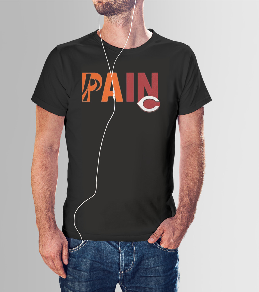 PAIN Cincinnati Reds Chicago Bears Collaboration T-Shirt