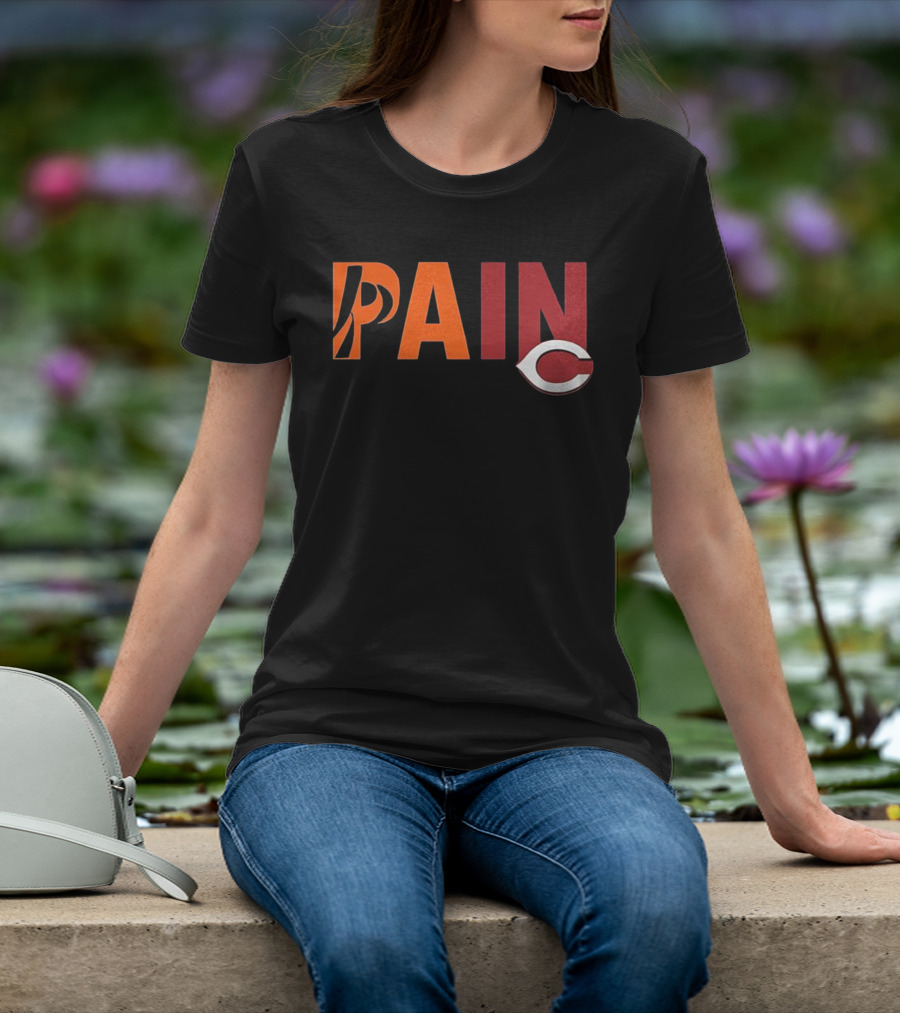 PAIN Cincinnati Reds Chicago Bears Collaboration T-Shirt