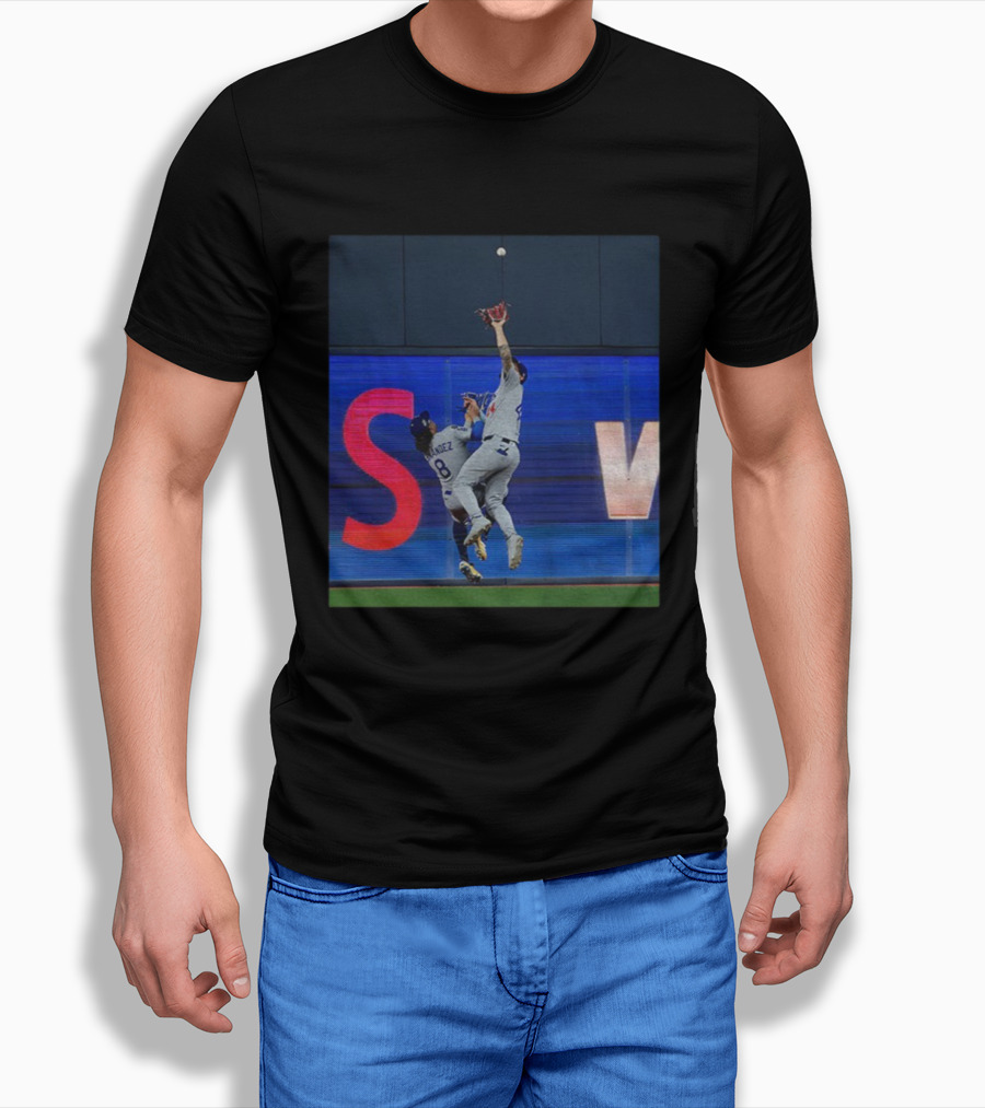 Kike Hernandez Andy Pages Dodgers Catch MLB World Series Action T-Shirt