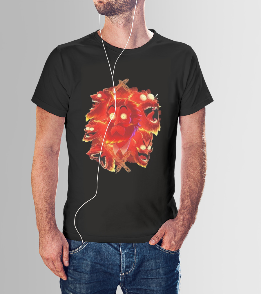 Legends Of Avantris Gideon Laughing Fiery Demon Faces T-Shirt