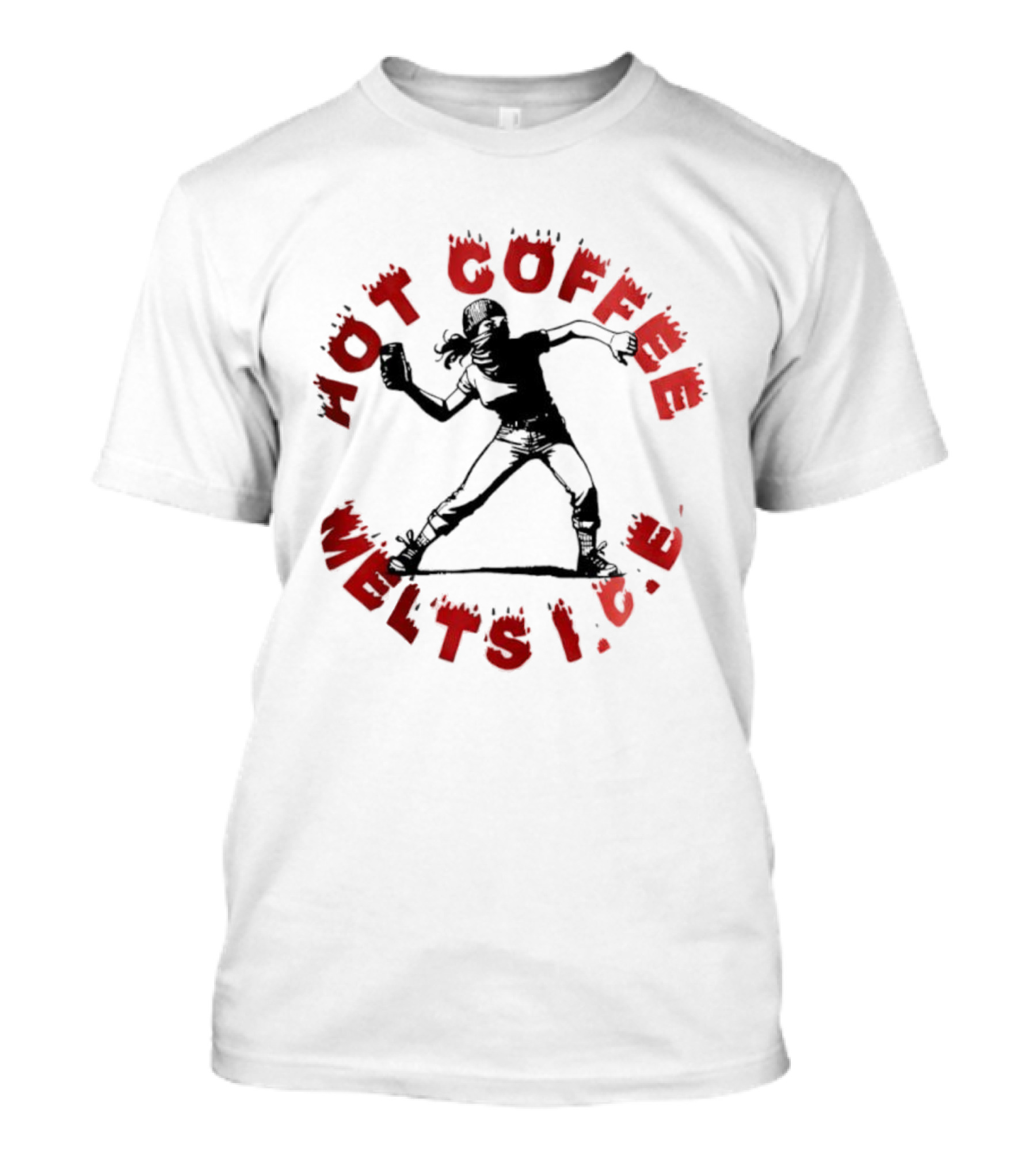Hot Coffee Melts ICE Roller Derby Girl T-Shirt