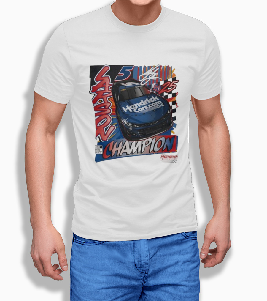 Kyle Larson 5 Champion Hendrick Cars 2025 NASCAR Cup Series T-Shirt