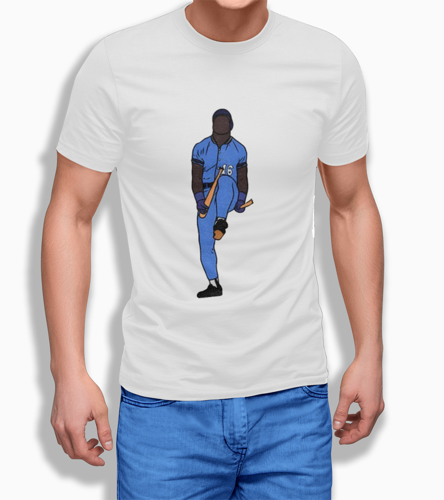 Bo Bichette Field Breaker Action Baseball Number 16 Blue Uniform T-Shirt