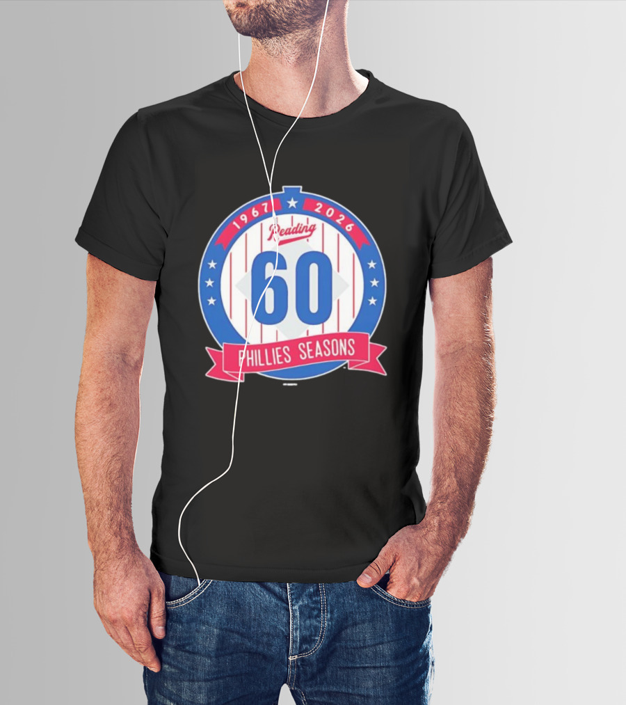 Reading Phillies 60th Anniversary 1967-2026 Phillies Seasons T-Shirt