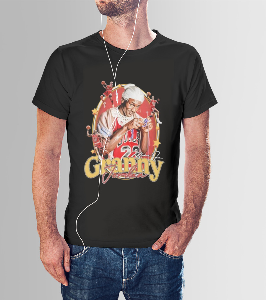 Granny Jordan Bulls 23 Basketball Stars Signature T-Shirt