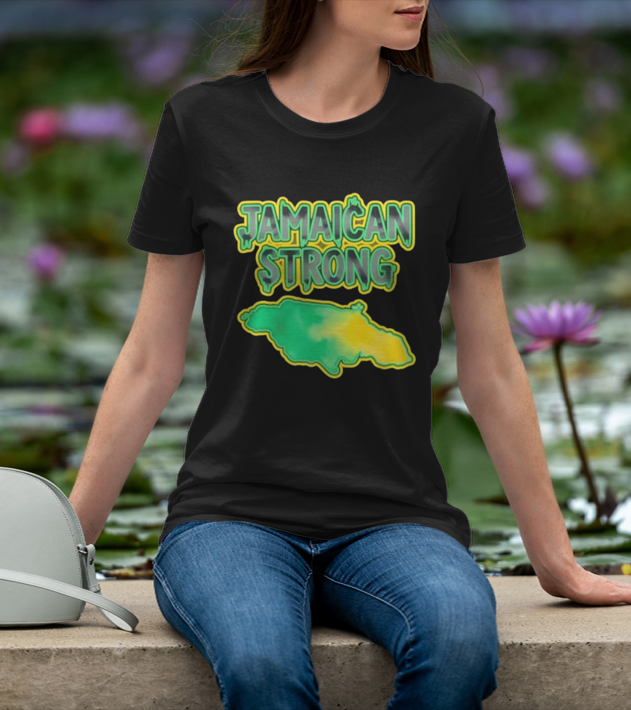 Jamaican Strong Watercolor Country Map T-Shirt