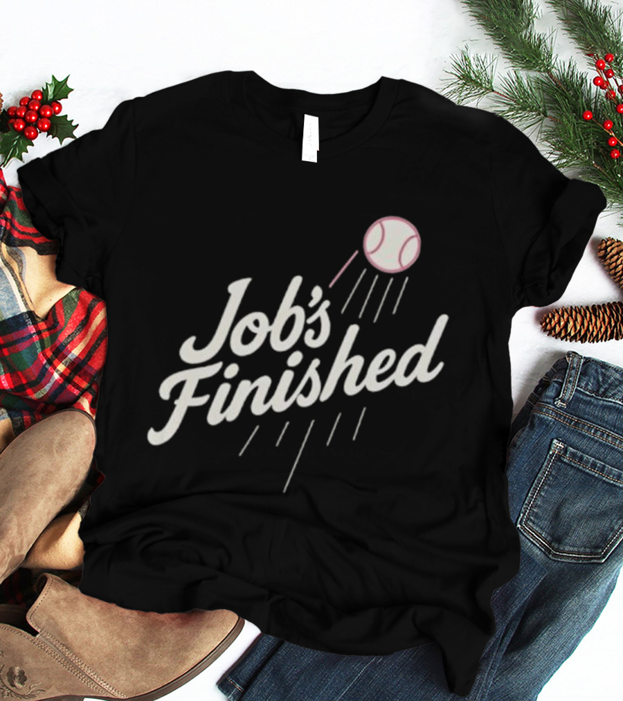 Job's Finished LA Dodgers Back To Back Champions Baseball Victory T-Shirt