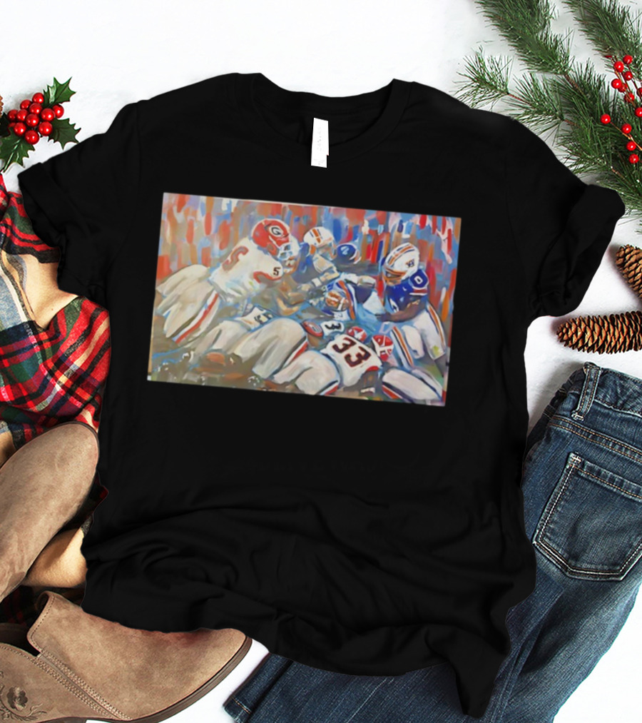 Georgia Vs Auburn Historic Gridiron Clash Power Passion And Glory In American Football Battle T-Shirt