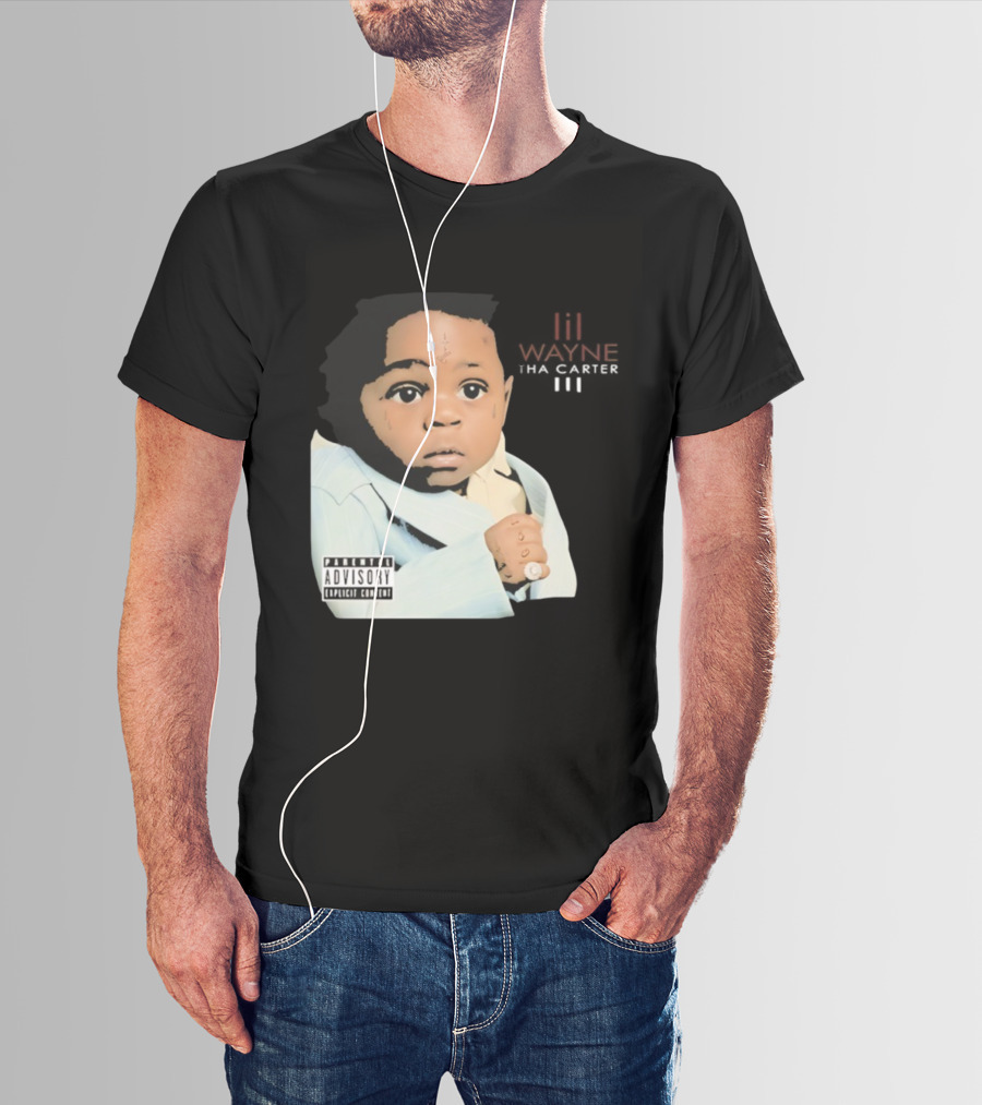 Lil Wayne Tha Carter III Album Cover Baby With Parental Advisory Explicit Content T-Shirt