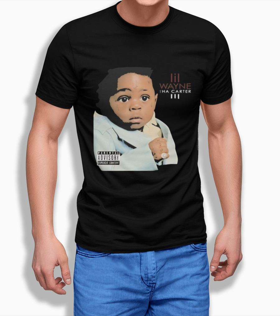 Lil Wayne Tha Carter III Album Cover Baby With Parental Advisory Explicit Content T-Shirt