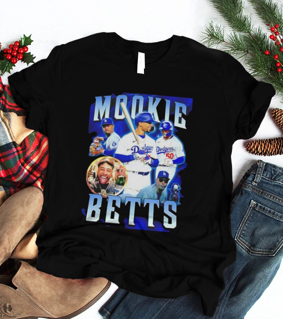 Mookie Betts LA Dodgers Player Collage T-Shirt