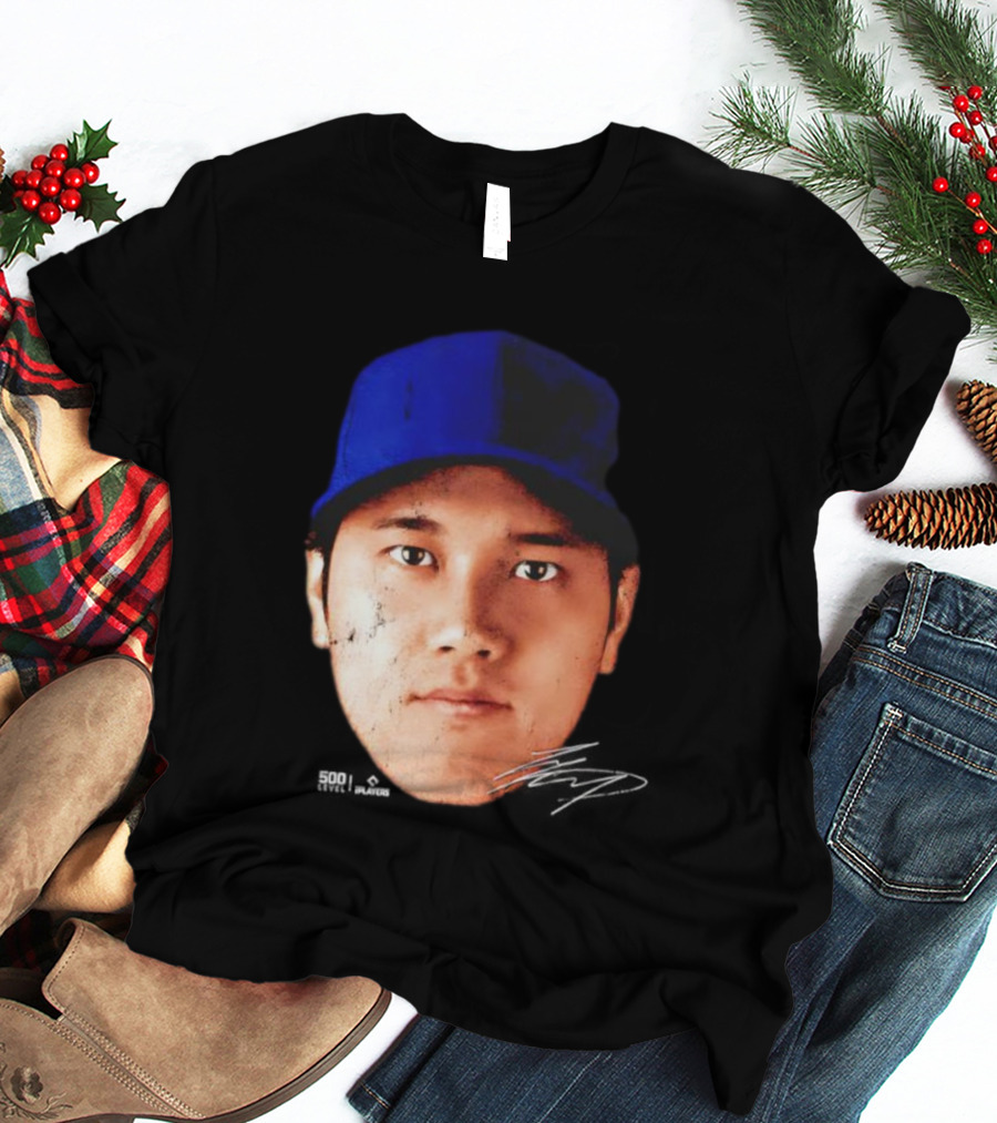 Shohei Ohtani Los Angeles Vintage Head Signature T-Shirt