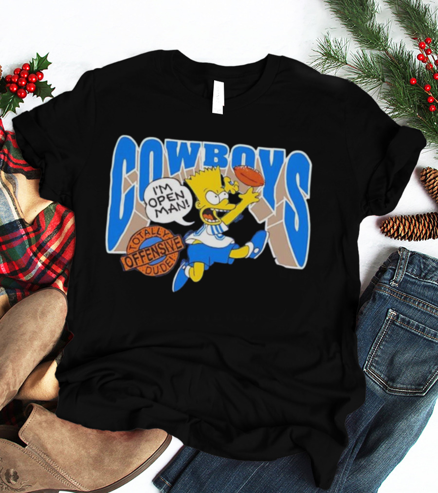 The Simpsons Bart Cowboys I'm Open Man Totally Offensive Dude T-Shirt