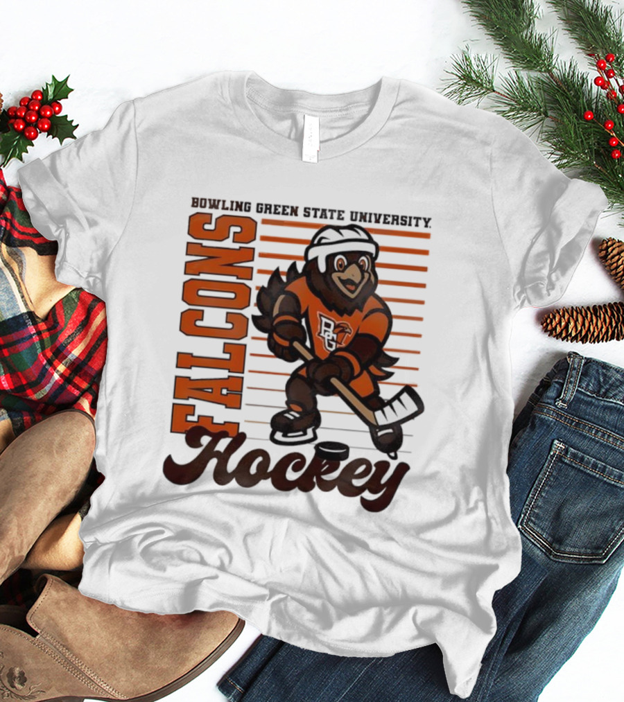 Bowling Green Falcons Freddy Falcon Hockey BG Mascot T-Shirt