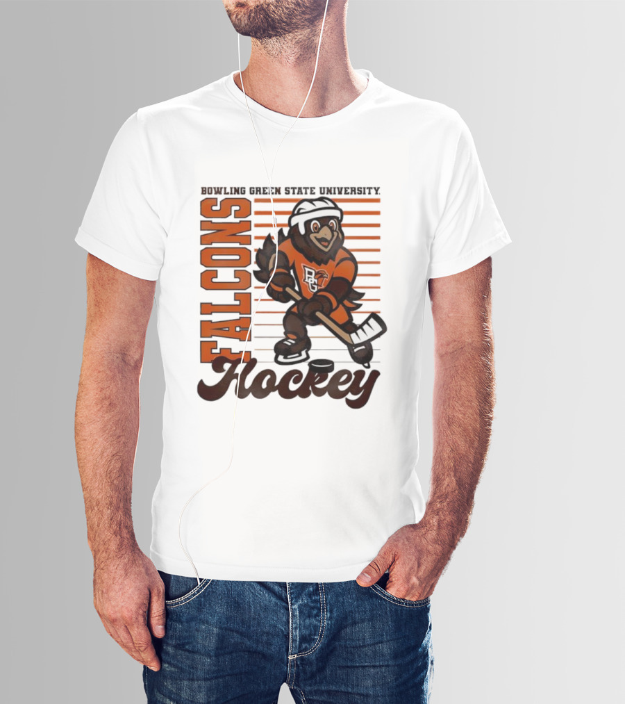 Bowling Green Falcons Freddy Falcon Hockey BG Mascot T-Shirt
