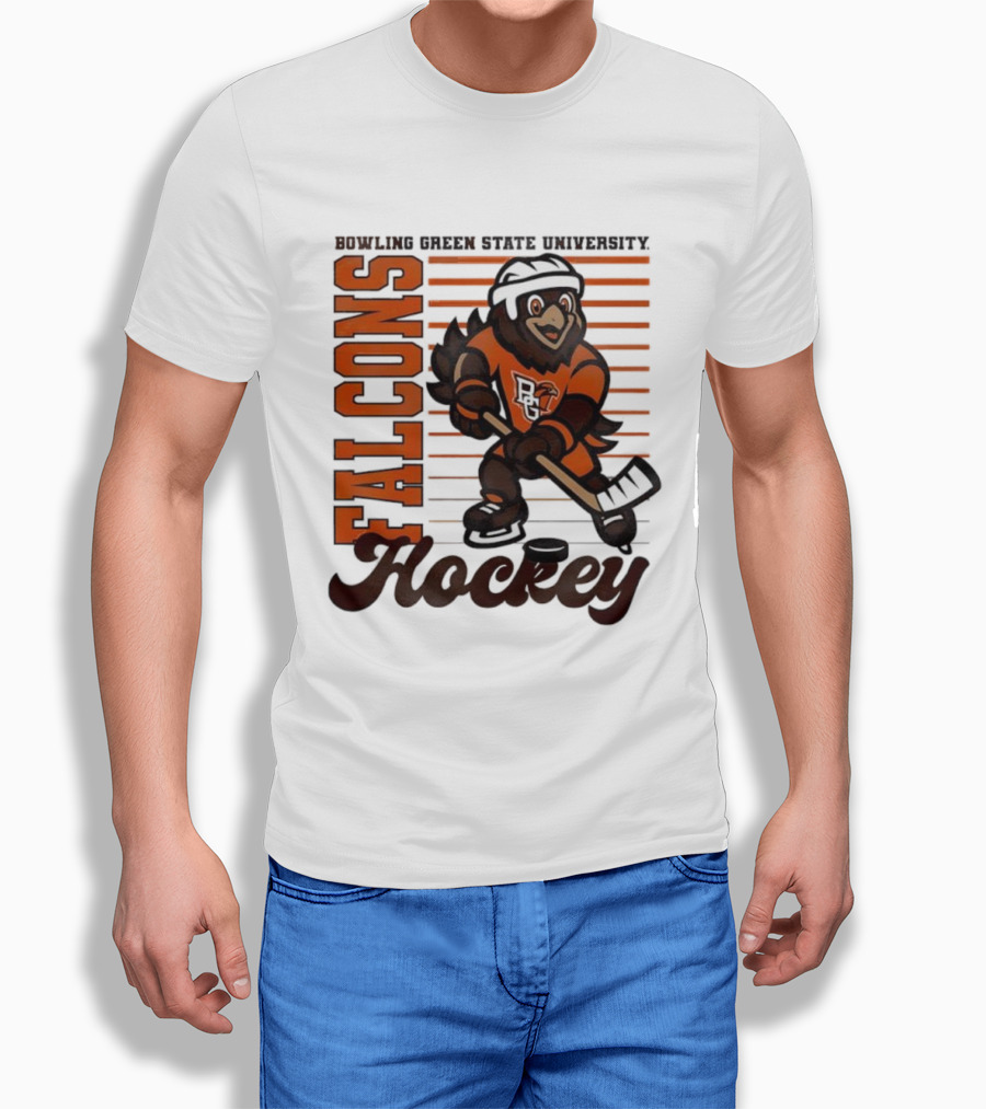 Bowling Green Falcons Freddy Falcon Hockey BG Mascot T-Shirt