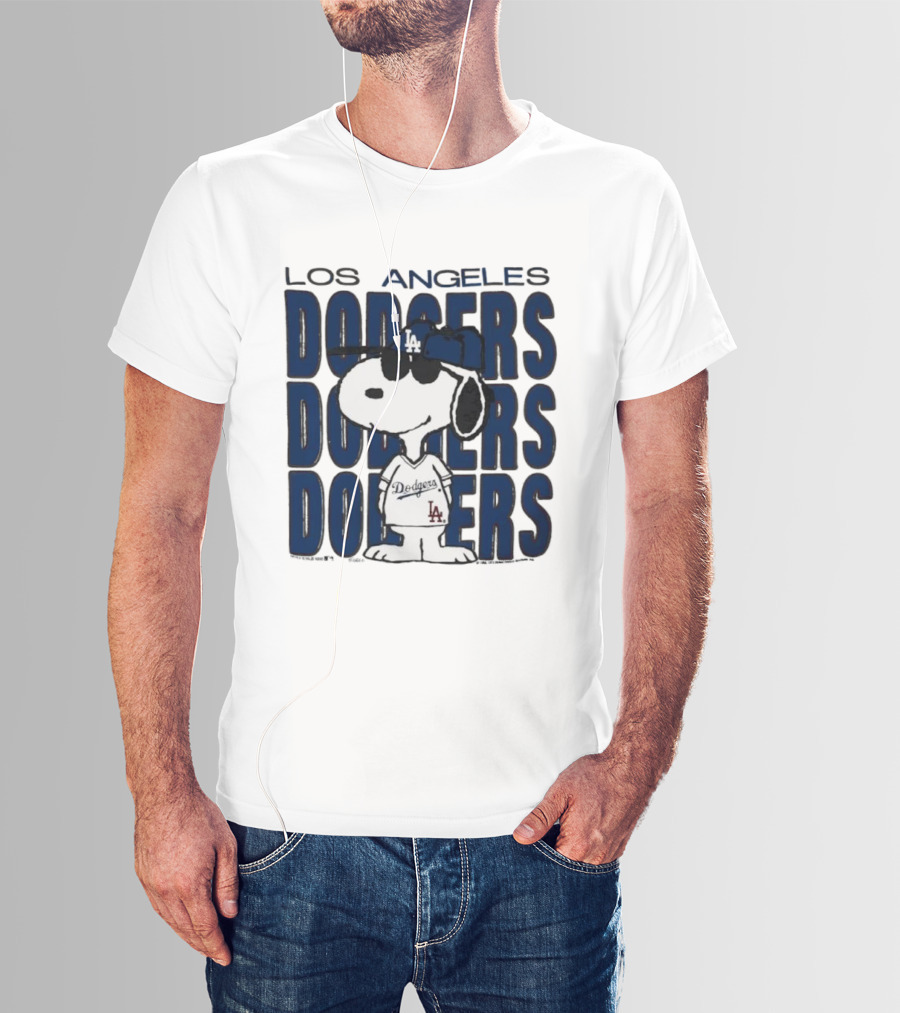 Snoopy Los Angeles Dodgers Jersey Vintage Style T-Shirt