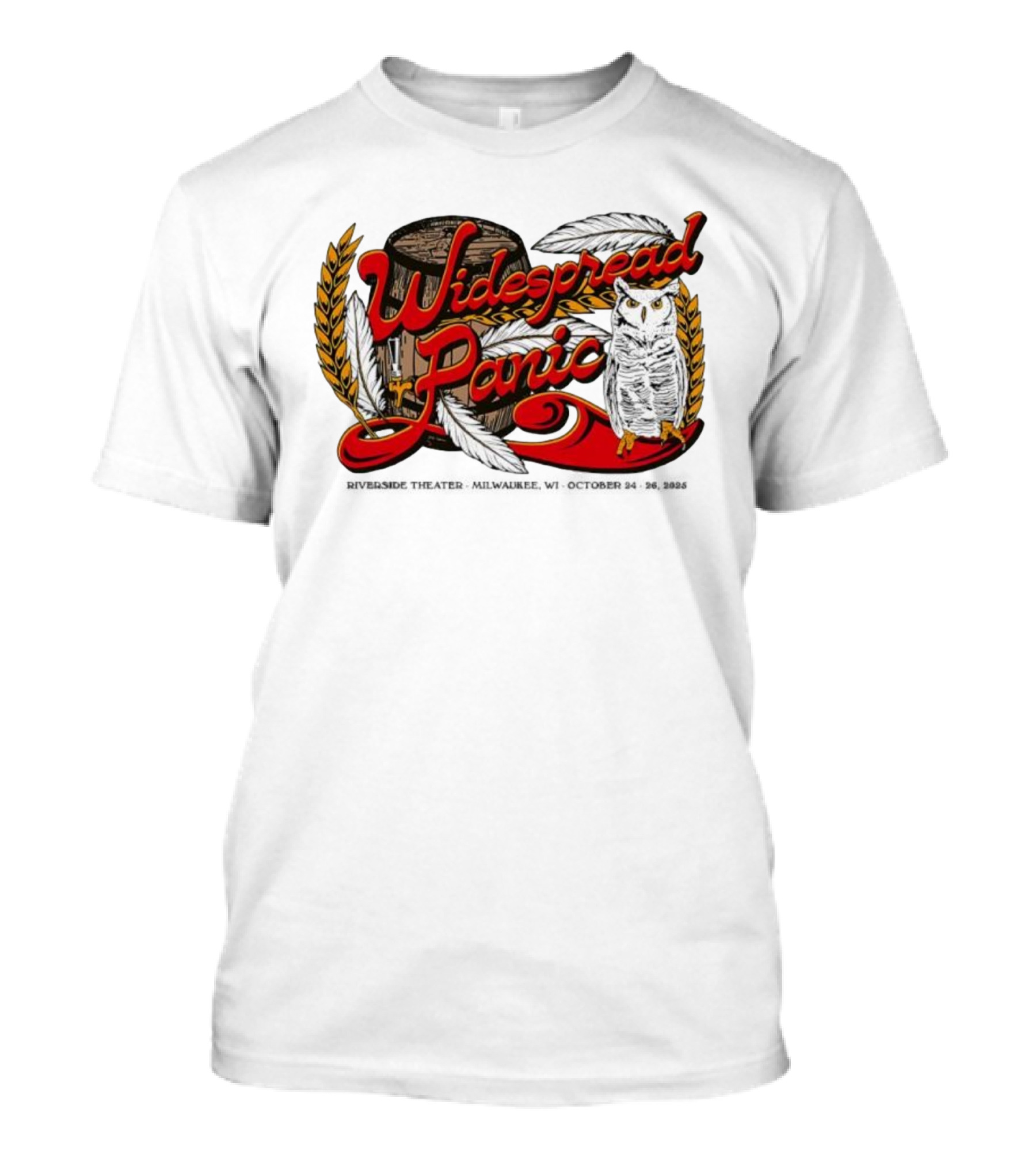 Widespread Panic Owl And Barrel Milwaukee Riverside Theater Event T-Shirt