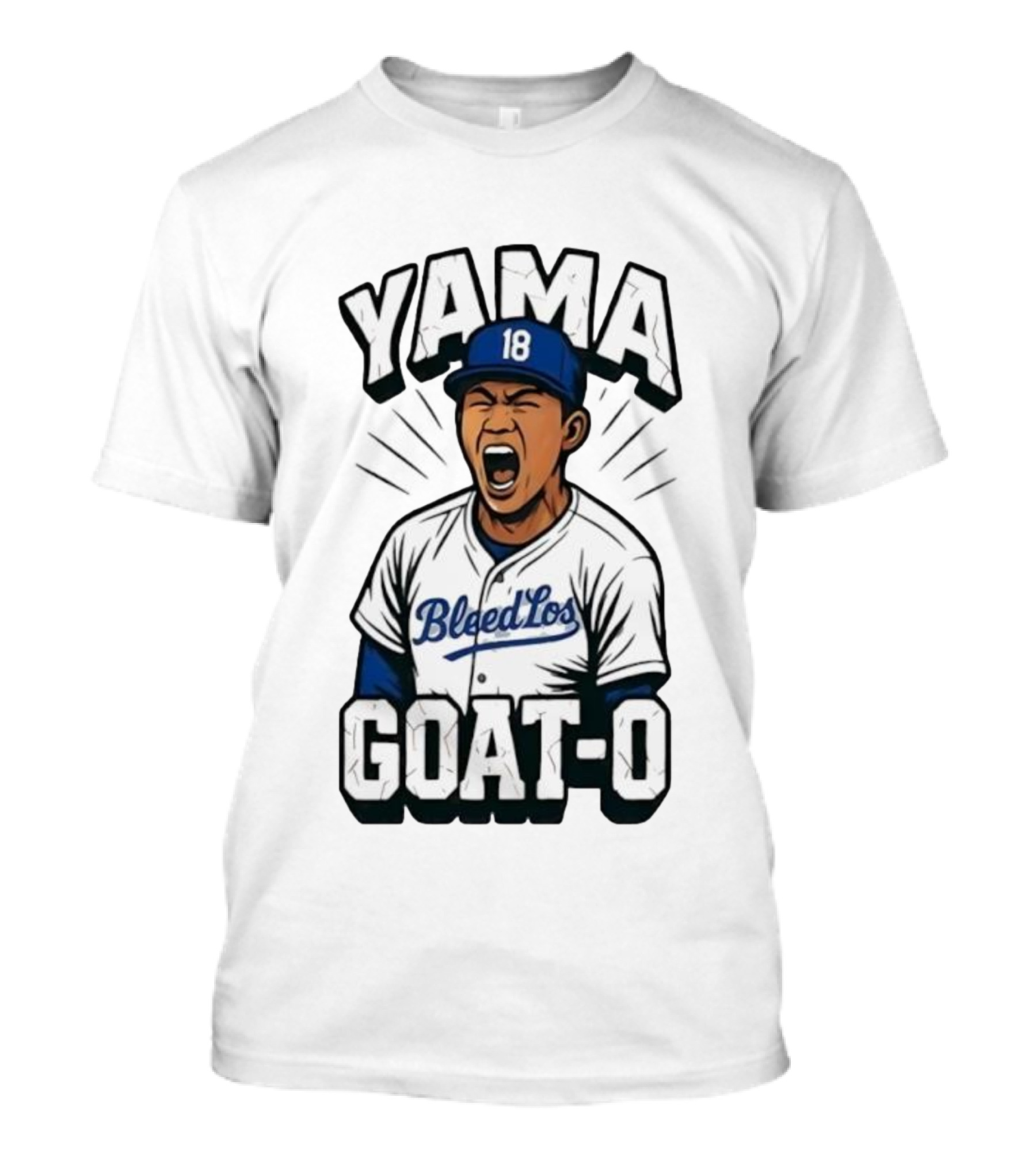 Yama 18 Bleed Los Goat-O Baseball Player T-Shirt