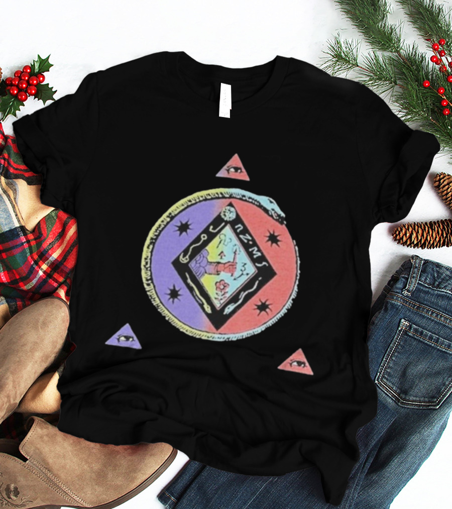 Ancient Symbols Serpent Encircled Eye Triangles Mysterious Insignia T-Shirt