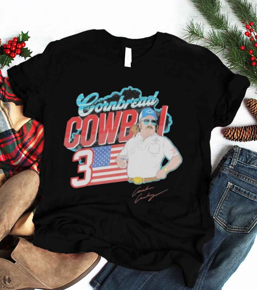 Cornbread Cowboi American Flag 3 Racing Fan T-Shirt