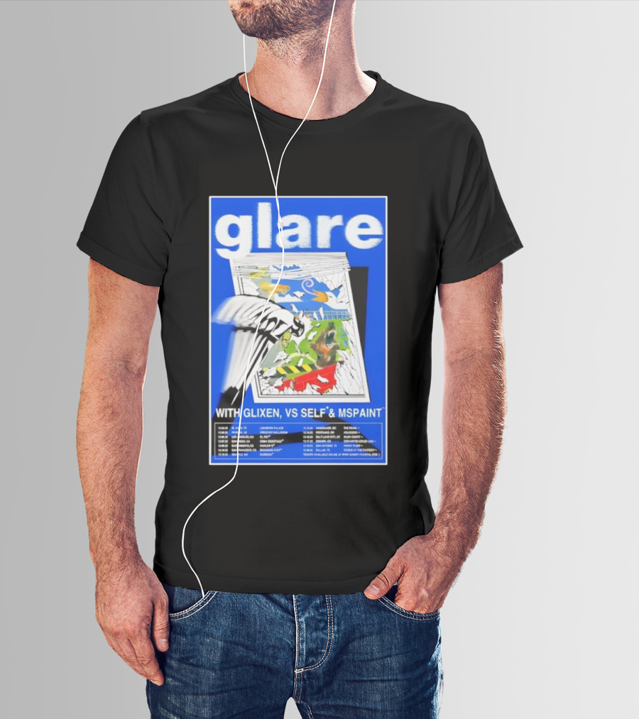 Glare Tour December 2025 With Glixen VS Self MSPAINT Concert Dates T-Shirt