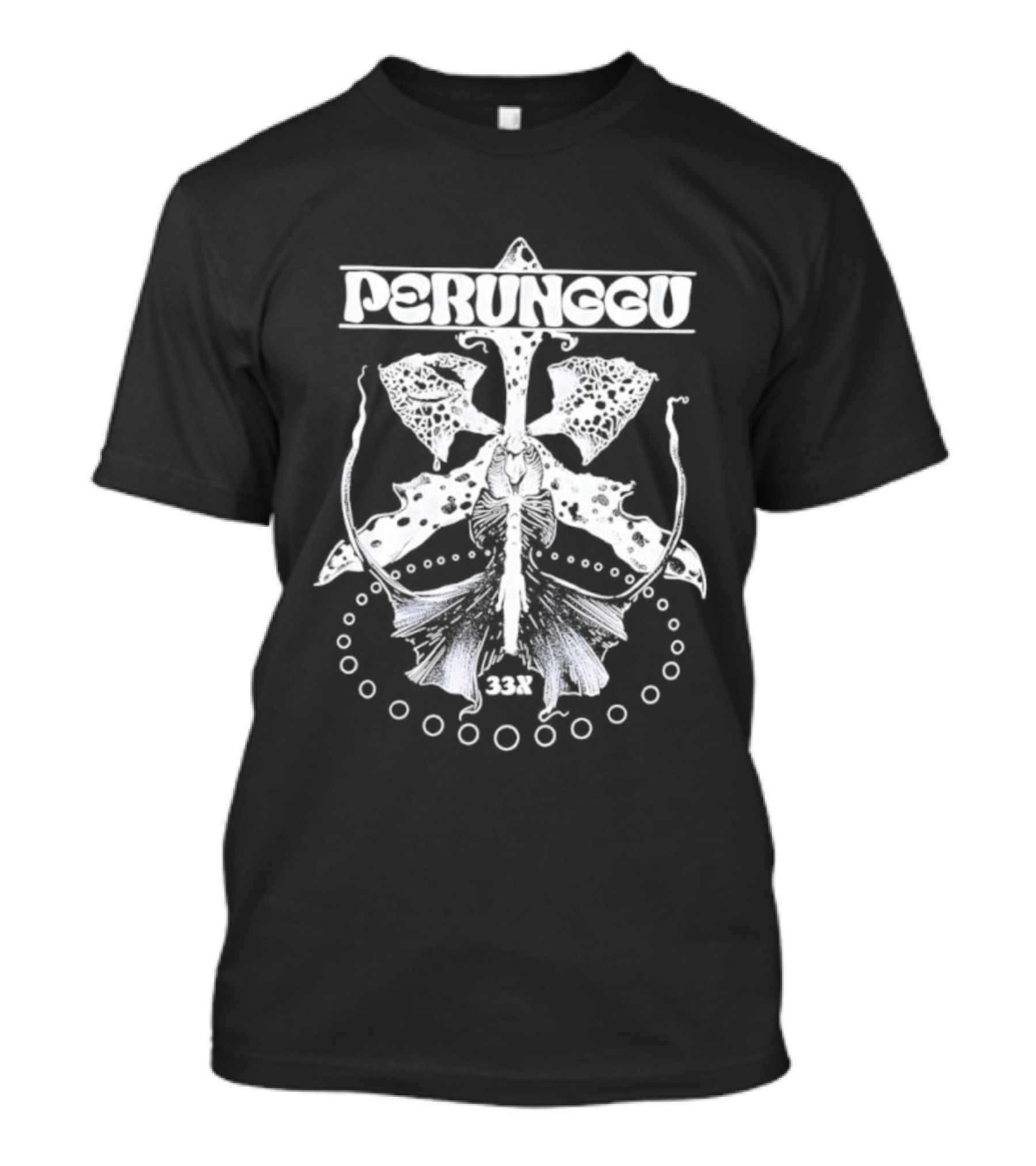 Perunggu 33X Indonesian Band Album Cover Art Motif T-Shirt