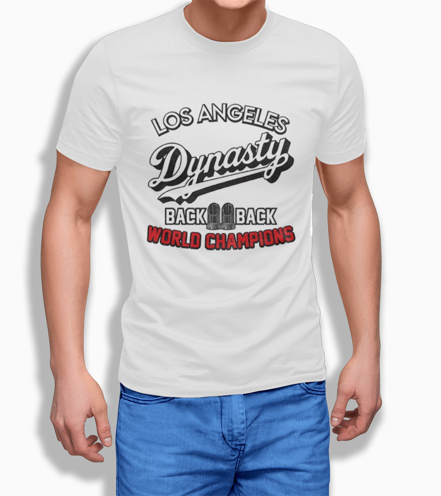 Los Angeles Dodgers Dynasty Back 2 Back World Champions T-Shirt