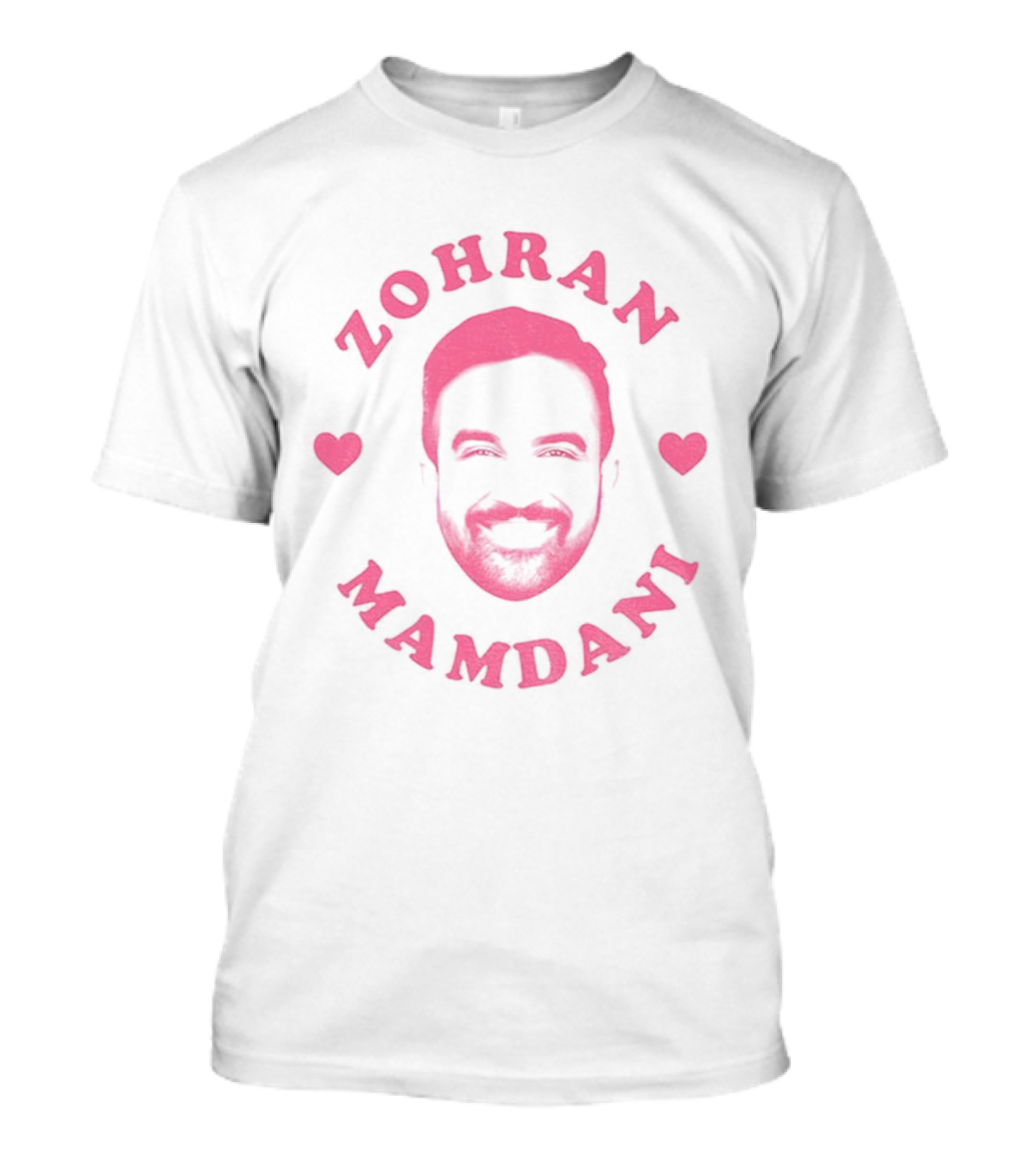 Zohran Mamdani Pink Heart NYC Mayor 2025 Political Campaign T-Shirt