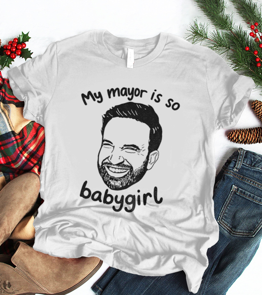 My Mayor Is So Babygirl Zohran Mamdani Big Face Smile T-Shirt