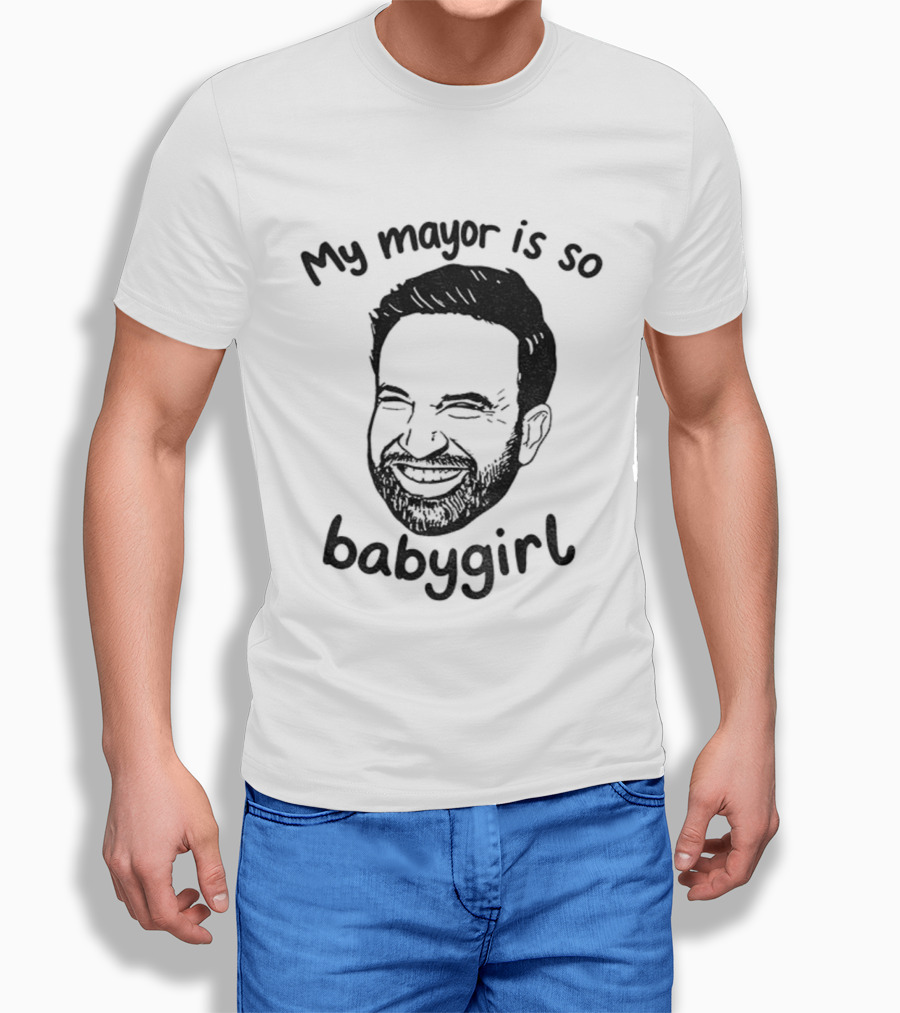 My Mayor Is So Babygirl Zohran Mamdani Big Face Smile T-Shirt