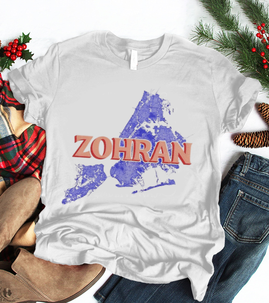 Zohran Mamdani NYC Mayor 2025 Campaign Blue Map Design T-Shirt