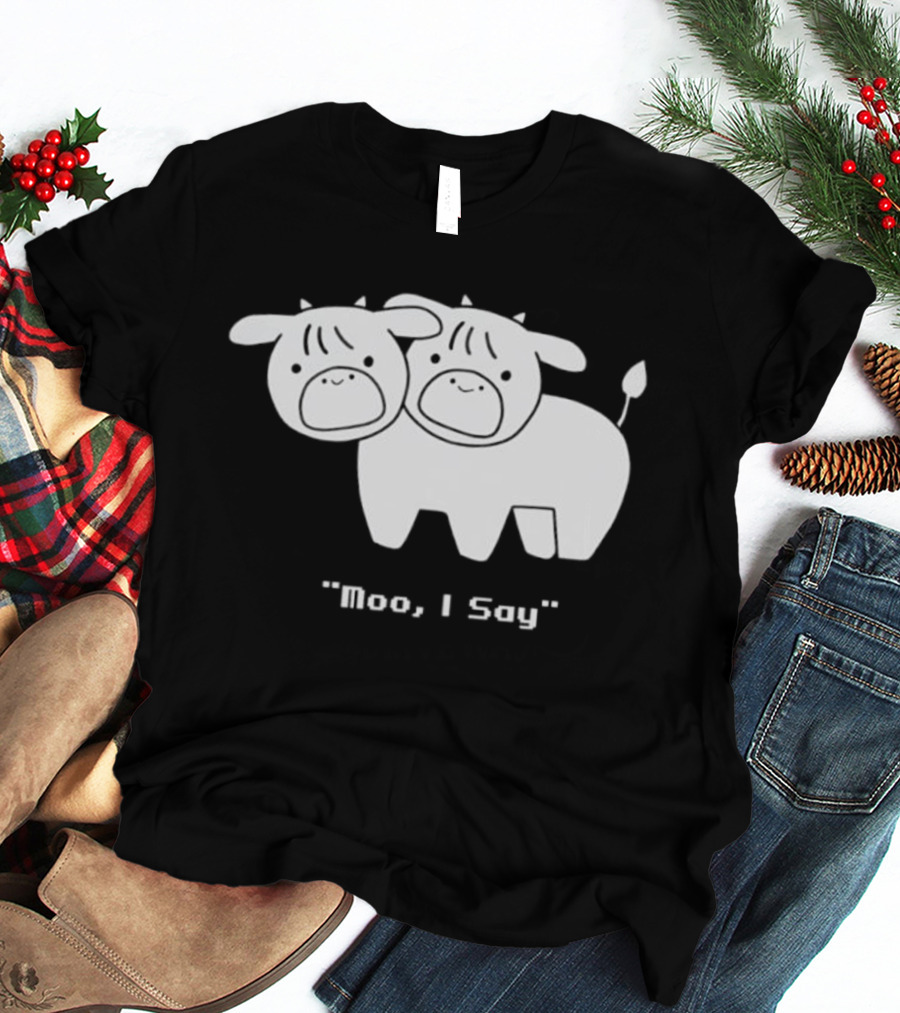 Cows Moo I Say Cute Double Cow Twins T-Shirt