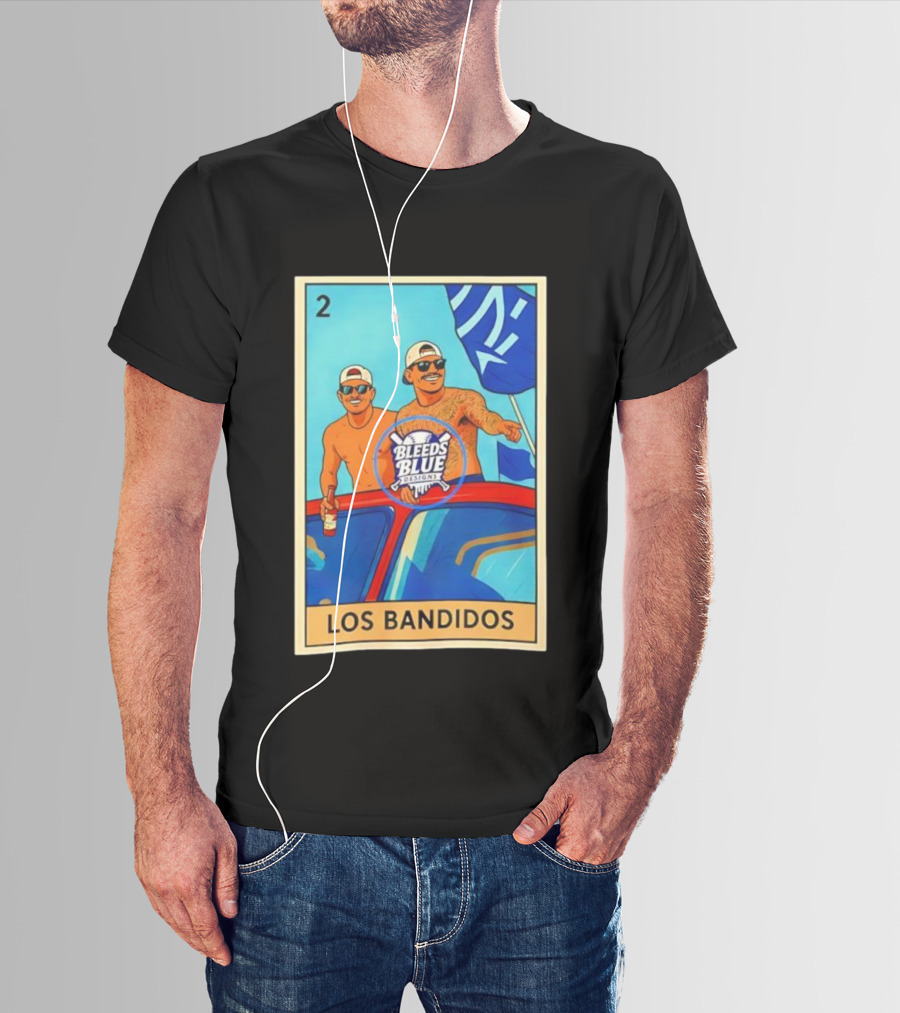 Dodgers Los Bandidos Loteria Card Bleeds Blue Designs T-Shirt