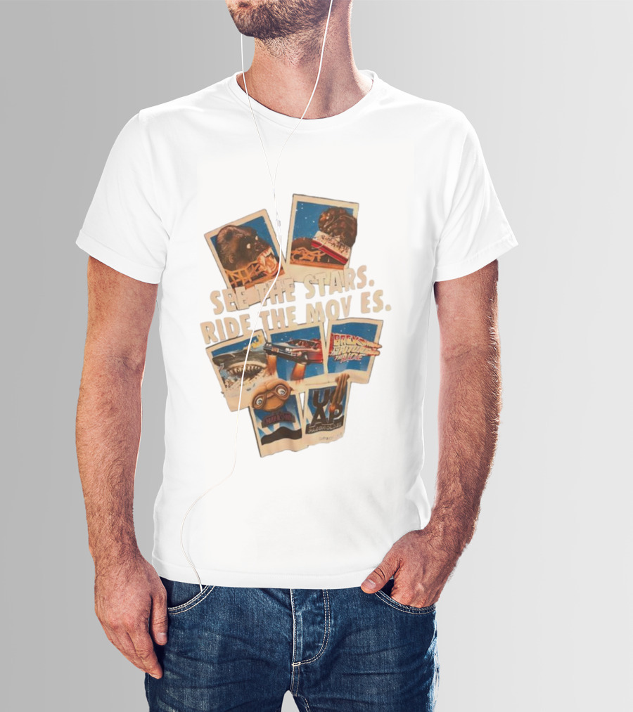 See The Stars Ride The Movies King Kong Jaws E.T. Back To The Future Raiders Of The Lost Ark T-Shirt