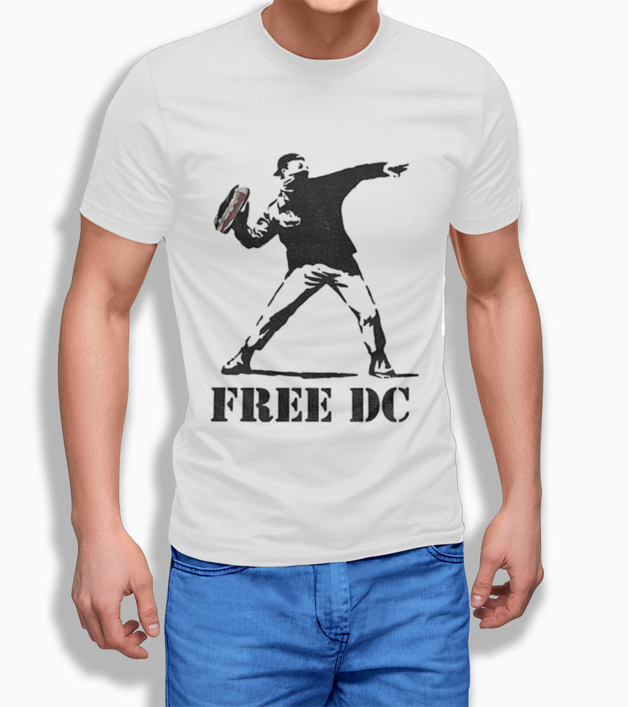 Free DC Sandwich Thrower Banksy Style T-Shirt