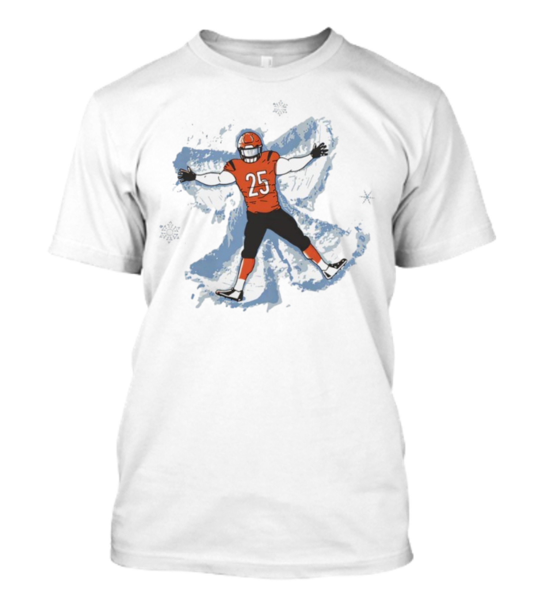 Cincinnati Football Player 25 Making Snow Angel Winter Theme T-Shirt
