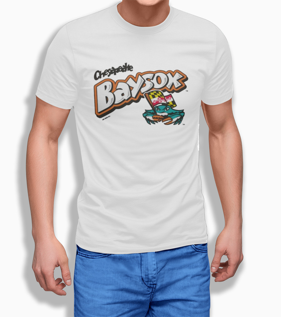 Chesapeake Baysox Toddler Barksdale Carolina Team Logo With Maryland Flag Crustacean T-Shirt