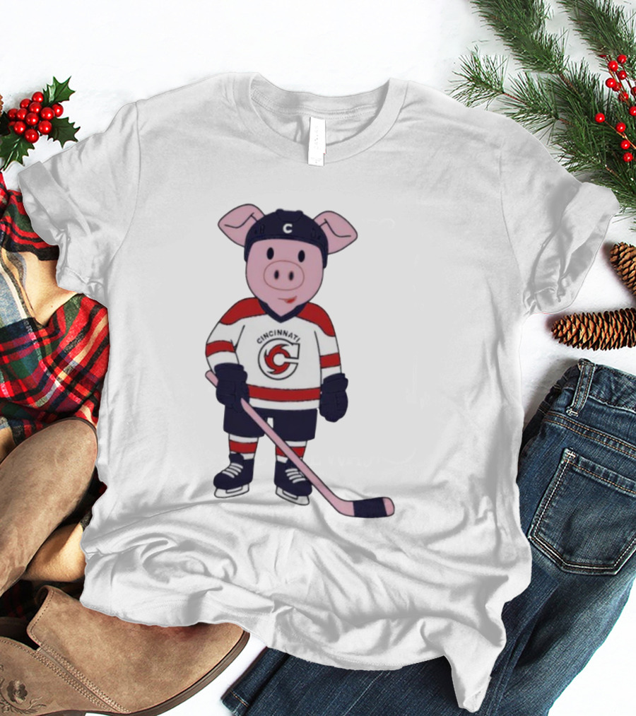 Mom Dad Choppy Puck Chop Kids Mascot Cincinnati Hockey T-Shirt