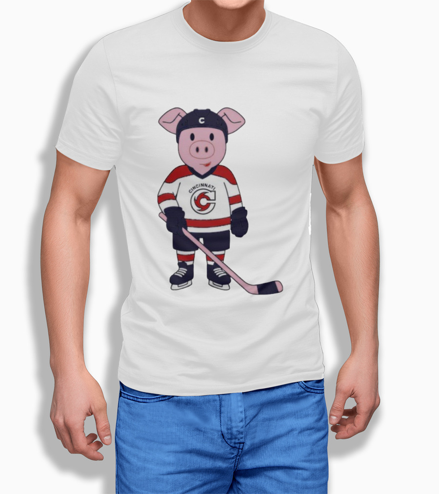 Mom Dad Choppy Puck Chop Kids Mascot Cincinnati Hockey T-Shirt