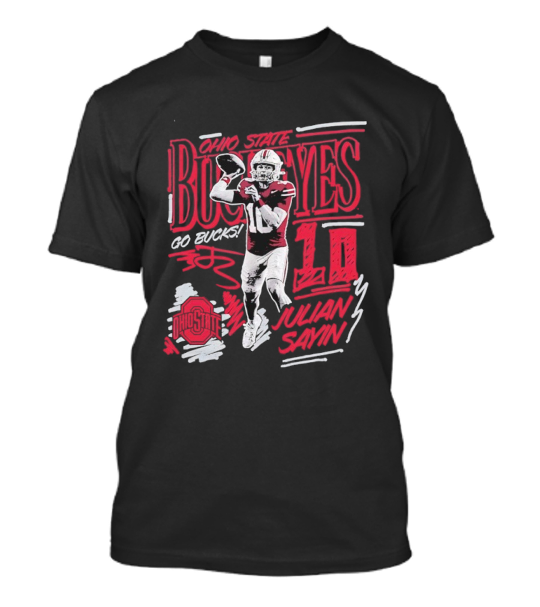 Ohio State Buckeyes Julian Sayin Sharpie Caricature Fashion Player T-Shirt