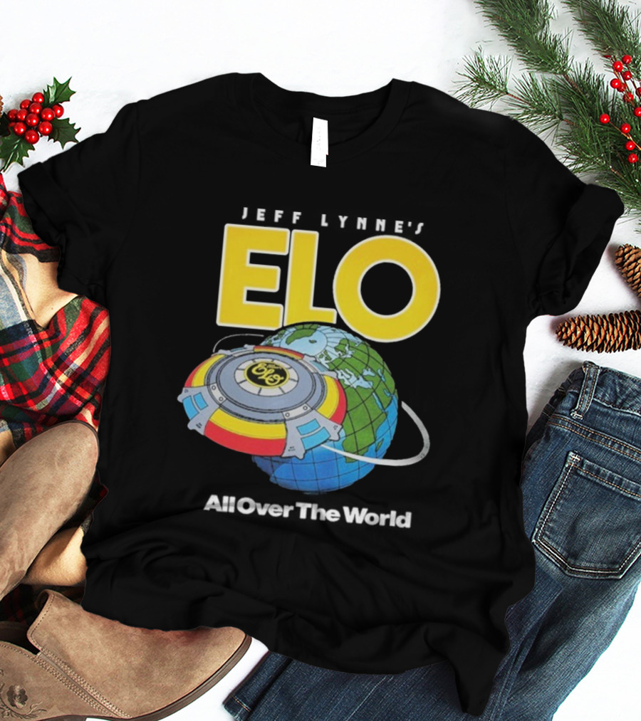 Jeff Lynne's ELO All Over The World Spaceship Globe T-Shirt