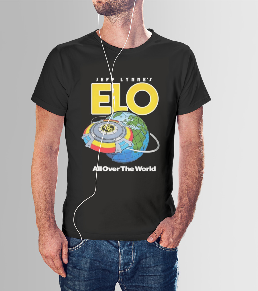 Jeff Lynne's ELO All Over The World Spaceship Globe T-Shirt