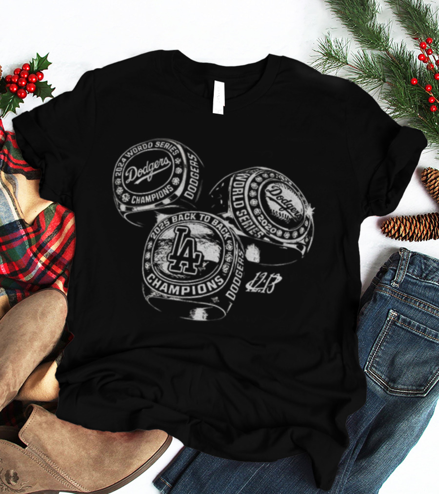 Kike Hernandez Three Rings LA Dodgers Triple Champ 2025 T-Shirt