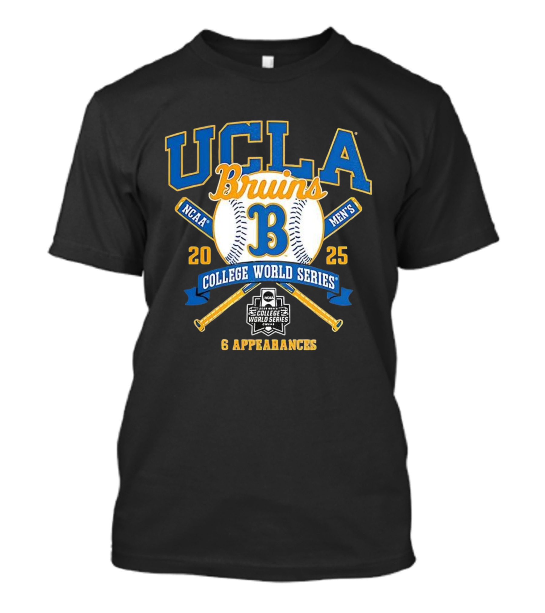 UCLA Bruins NCAA Men's College World Series 2025 Six Appearances T-Shirt