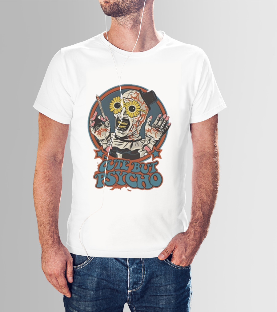 The Clown Cute But Psycho Creepy Knife Wielding Flower Eyed Jester T-Shirt