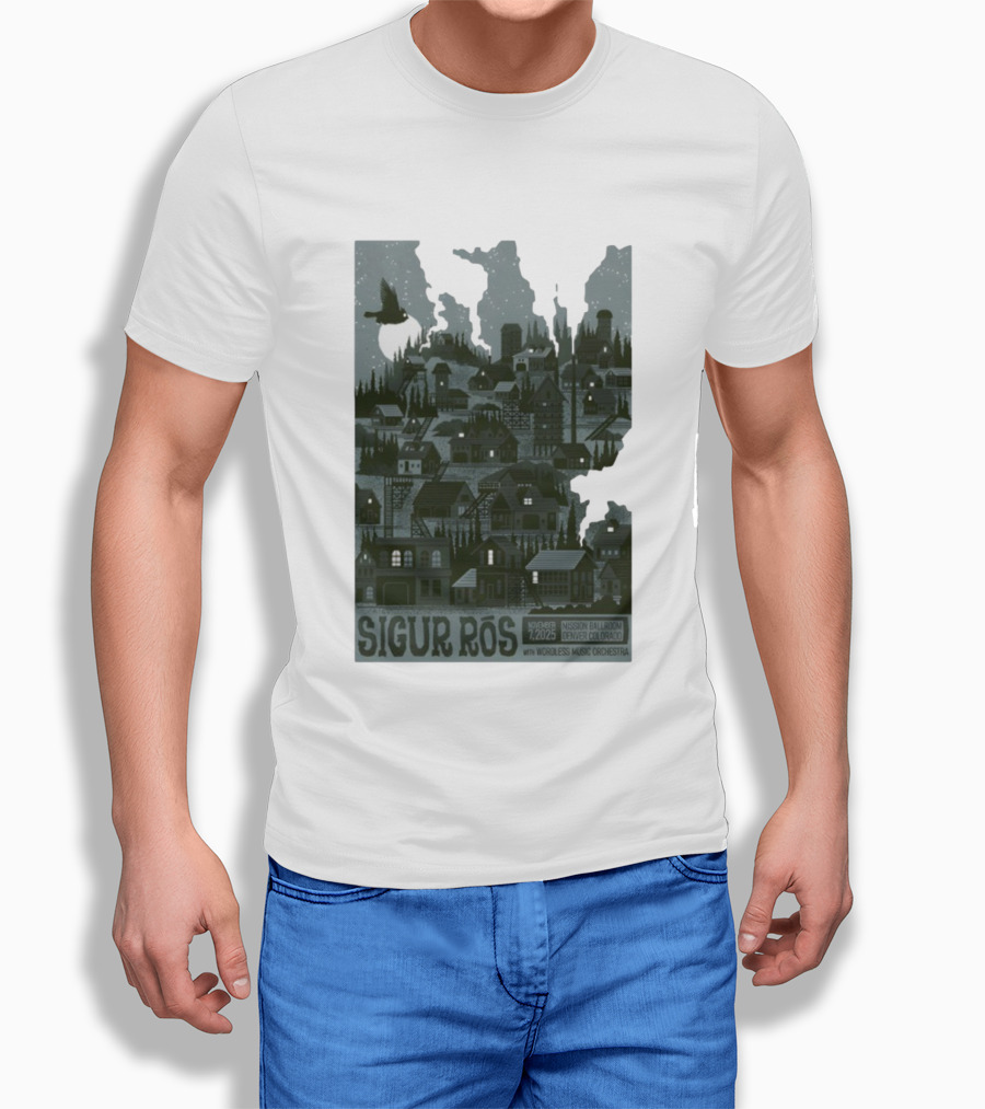 Sigur Rós November 7 2025 Mission Ballroom Denver Colorado With Wordless Music Orchestra T-Shirt