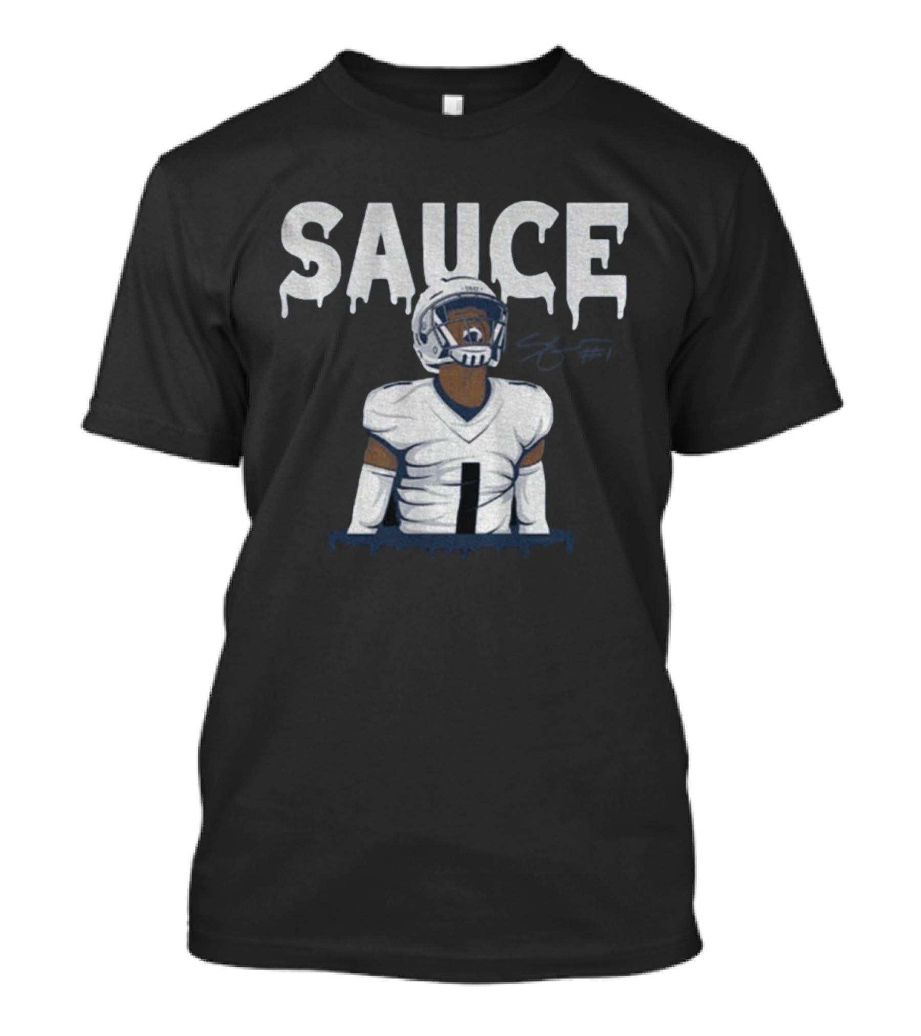 Sauce Gardner Drip Signature Football Style Number 1 T-Shirt